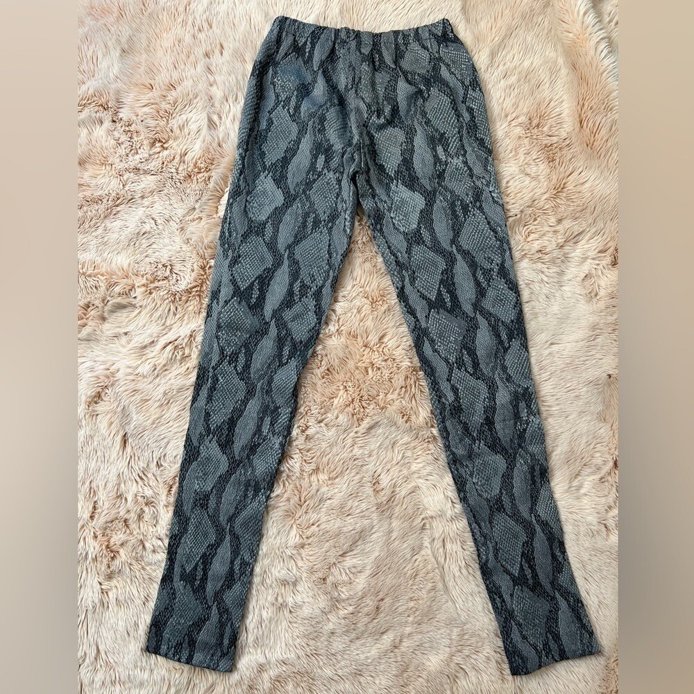 Zadig & Voltaire Pharell Python Pants Women Sz Med Grey Leggings Indie Chic Edgy - Picture 3 of 12